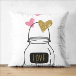 - Suet-K9207-Gorsel1 - Realhomes  Çift Taraflı Sevgililer Günü Temalı Özel Tasarım Dijital Baskılı Modern Süet Yastık Kırlent Kılıfı Realhomes