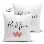 Çift Taraflı Sevgililer Günü Temalı Özel Tasarım Dijital Baskılı Modern Süet Yastık Kırlent Kılıfı Realhomes