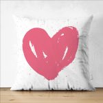 Çift Taraflı Sevgililer Günü Temalı Özel Tasarım Dijital Baskılı Modern Süet Yastık Kırlent Kılıfı Realhomes