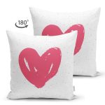 Çift Taraflı Sevgililer Günü Temalı Özel Tasarım Dijital Baskılı Modern Süet Yastık Kırlent Kılıfı Realhomes