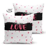 Çift Taraflı Sevgililer Günü Temalı Özel Tasarım Dijital Baskılı Modern Süet Yastık Kırlent Kılıfı Realhomes