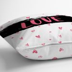 Çift Taraflı Sevgililer Günü Temalı Özel Tasarım Dijital Baskılı Modern Süet Yastık Kırlent Kılıfı Realhomes