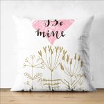 Çift Taraflı Sevgililer Günü Temalı Özel Tasarım Dijital Baskılı Modern Süet Yastık Kırlent Kılıfı Realhomes