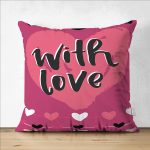 Çift Taraflı Sevgililer Günü Temalı Özel Tasarım Dijital Baskılı Modern Süet Yastık Kırlent Kılıfı Realhomes