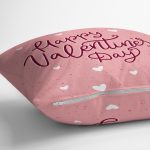 Çift Taraflı Sevgililer Günü Temalı Özel Tasarım Dijital Baskılı Modern Süet Yastık Kırlent Kılıfı Realhomes