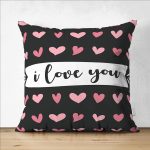Çift Taraflı Sevgililer Günü Temalı Özel Tasarım Dijital Baskılı Modern Süet Yastık Kırlent Kılıfı Realhomes