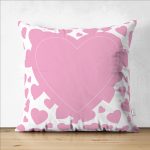 Çift Taraflı Sevgililer Günü Temalı Özel Tasarım Dijital Baskılı Modern Süet Yastık Kırlent Kılıfı Realhomes