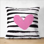 - Suet-K9248-Gorsel1 - Realhomes  Çift Taraflı Sevgililer Günü Temalı Özel Tasarım Dijital Baskılı Modern Süet Yastık Kırlent Kılıfı Realhomes