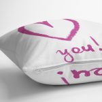 Çift Taraflı Sevgililer Günü Temalı Özel Tasarım Dijital Baskılı Modern Süet Yastık Kırlent Kılıfı Realhomes