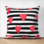 Çift Taraflı Sevgililer Günü Temalı Özel Tasarım Dijital Baskılı Modern Süet Yastık Kırlent Kılıfı Realhomes