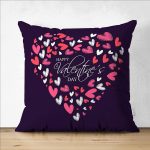 Çift Taraflı Sevgililer Günü Temalı Özel Tasarım Dijital Baskılı Modern Süet Yastık Kırlent Kılıfı Realhomes