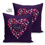 Çift Taraflı Sevgililer Günü Temalı Özel Tasarım Dijital Baskılı Modern Süet Yastık Kırlent Kılıfı Realhomes