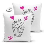 Çift Taraflı Sevgililer Günü Temalı Özel Tasarım Dijital Baskılı Modern Süet Yastık Kırlent Kılıfı Realhomes