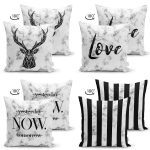 - Suet-K4luset729-Gorsel2 - Realhomes  4'lü Çift Taraflı Mermer Zemin Tasarımlı Dijital Baskılı Modern Süet Yastık Kırlent Kılıfı Seti Realhomes