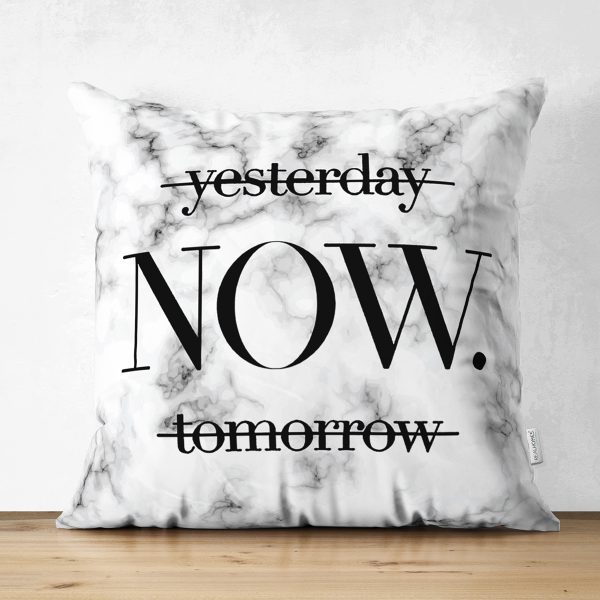 - Suet-K9267-Gorsel1 - Realhomes  Çift Taraflı Mermer Zeminde NOW Yazılı Özel Tasarım Modern Süet Yastık Kırlent Kılıfı Realhomes