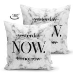 - Suet-K9267-Gorsel2 - Realhomes  Çift Taraflı Mermer Zeminde NOW Yazılı Özel Tasarım Modern Süet Yastık Kırlent Kılıfı Realhomes