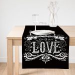 - SuetRunner-2005-Gorsel1 - Realhomes  Realhomes Siyah Love Baskılı Dekoratif Özel Tasarım Süet Runner Realhomes