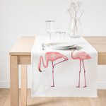 Realhomes Pembe Flamingo Desenli Dijital Baskılı Süet Runner Realhomes