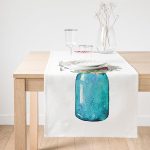 Realhomes Vazo Çiçek Desenli Dijital Baskılı Süet Runner Realhomes