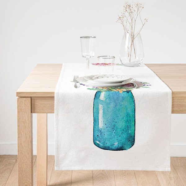 Realhomes Özel Tasarım Dijital Baskılı Modern Süet Runner Realhomes