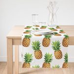 Realhomes Ananas Desenli Dijital Baskı Dekoratif Süet Runner Realhomes