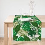 - SuetRunner-2037-Gorsel1 - Realhomes  RealHomes Yaprak Motifli Dijital Baskılı Özel Tasarım Süet Runner Realhomes