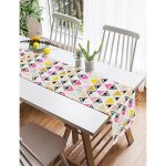 Realhomes Renkli Kareler Özel Tasarım Dijital Baskılı Süet Runner Realhomes