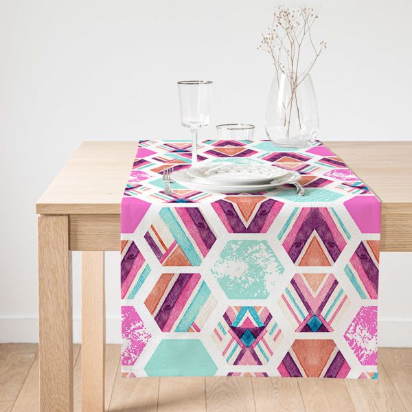 Realhomes Ananas Desenli Dijital Baskı Dekoratif Süet Runner Realhomes