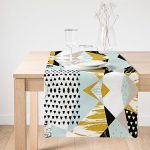 Realhomes Livense Modern Geometrik Şekiller Dijital Baskılı Süet Runner Realhomes