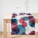 Realhomes Livense Renkli Yuvarlak Desenli Süet Runner Realhomes