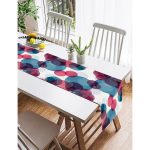 Realhomes Livense Renkli Yuvarlak Desenli Süet Runner Realhomes