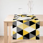 - SuetRunner-2065-Gorsel1 - Realhomes  Realhomes Üçgen Mozaik Desenli Dijital Baskılı Özel Tasarım Süet Runner Realhomes