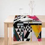 Realhomes Renkli Boyama Desenli Dijital Baskılı Özel Tasarım Süet Runner Realhomes