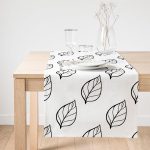 - SuetRunner-2070-Gorsel1 - Realhomes  Realhomes Siyah Beyaz Yaprak Motifli Modern Süet Runner Realhomes