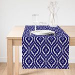 Realhomes Modern Mavi Etnik Motifli Dijital Baskılı Özel Tasarım Süet Runner Realhomes