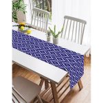 Realhomes Modern Mavi Etnik Motifli Dijital Baskılı Özel Tasarım Süet Runner Realhomes