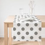 Realhomes Gri Puantiyeli Dijital Baskılı Modern Süet Runner Realhomes