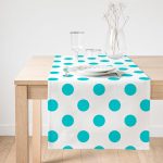 - SuetRunner-2154-Gorsel1 - Realhomes Realhomes Turkuaz Puantiyeli Dijital Baskılı Dekoratif Süet Runner Realhomes