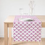 Realhomes Mor Geometrik Desenli Dijital Baskılı Dekoratif Süet Runner Realhomes