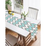 - SuetRunner-2179-Gorsel2 - Realhomes  Realhomes Gri Turkuaz Zigzag Desenli Dijital Baskılı Dekoratif Süet Runner Realhomes