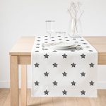 - SuetRunner-2247-Gorsel1 - Realhomes  Realhomes Beyaz Zeminli Yıldız Desenli Dijital Baskılı Dekoratif Süet Runner Realhomes