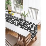 Realhomes Füme Zeminli Çiçek Desenli Dijital Baskılı Modern Süet Runner Realhomes