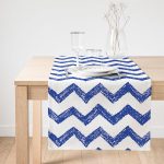 Realhomes Püskürtme Desenli Zigzag Temalı Dijital Baskılı Süet Runner Realhomes