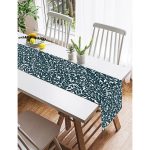 Realhomes Yeşil Yaprak Motifli Dijital Baskılı Modern Süet Runner Realhomes