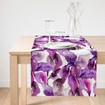 Realhomes Sulu Boya Yaprak Temalı Dijital Baskılı Modern Süet Runner Realhomes