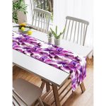 Realhomes Sulu Boya Yaprak Temalı Dijital Baskılı Modern Süet Runner Realhomes