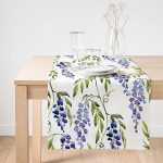 Realhomes Modern Sümbül Desenli Dijital Baskılı Dekoratif Süet Runner Realhomes