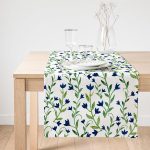 Realhomes Özel Tasarım Çiçek Desenli Dijital Baskılı Modern Süet Runner Realhomes