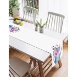 Realhomes Sulu Boyalı Çiçek Desenli Dijital Baskılı Dekoratif Süet Runner Realhomes