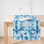 - SuetRunner-2295-Gorsel1 - Realhomes  Realhomes Mavi Kar Tanesi Desenli Dijital Baskılı Dekoratif Süet Runner Realhomes